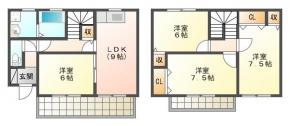 中吉野町 アパート 4LDK 102間取り図