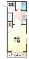 中常三島町 マンション 1K 206間取り図