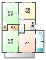 北矢三町 アパート 3DK C102間取り図
