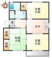 北田宮 アパート 3DK 207間取り図