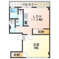 南佐古1番町 マンション 1LDK 2F間取り図