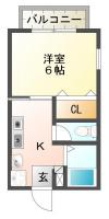 南佐古八番町 アパート 1DK 105間取り図