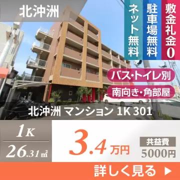 北沖洲 マンション 1K 301