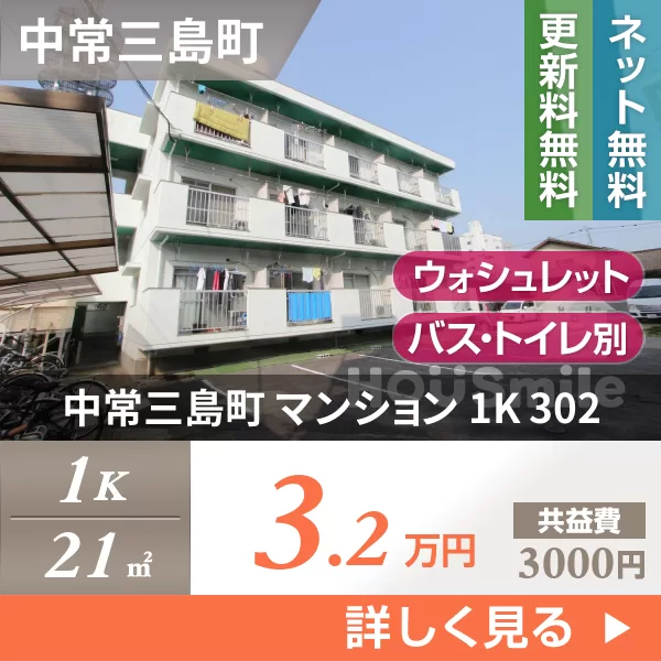 中常三島町 マンション 1K 302