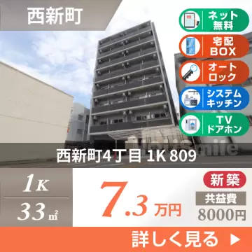 西新町4丁目 マンション 1K 809