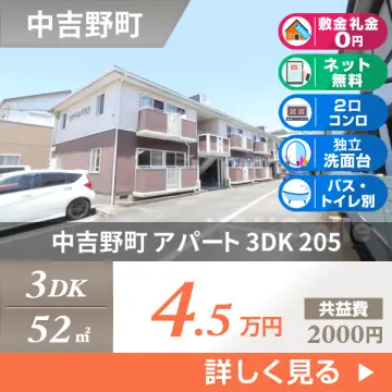 中吉野町 アパート 3DK 205