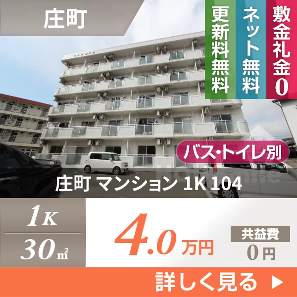庄町 マンション 1K 104
