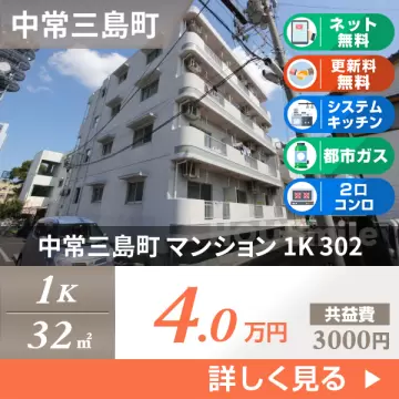 中常三島町 マンション 1K 302