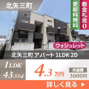 北矢三町 アパート 1LDK 2D