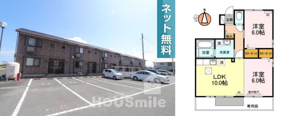 ウィルコート大松 A101の外観と間取り図