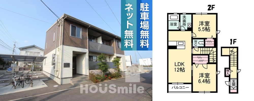 プロヌーブ川内 202の外観と間取り図
