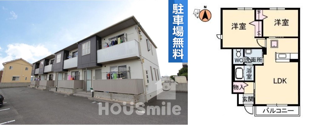 シャーメゾン国府 A101の外観と間取り図