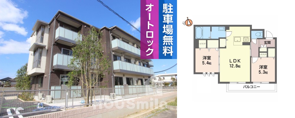 ベレオ南矢三 202の外観と間取り図