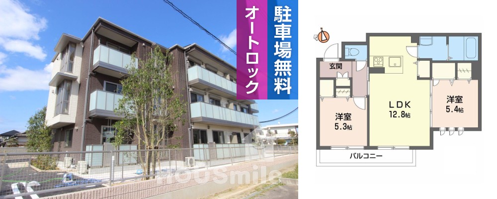 ベレオ南矢三 303の外観と間取り図
