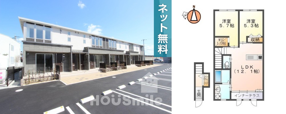 ユニヴァリィII 東吉野A棟 202の外観と間取り図