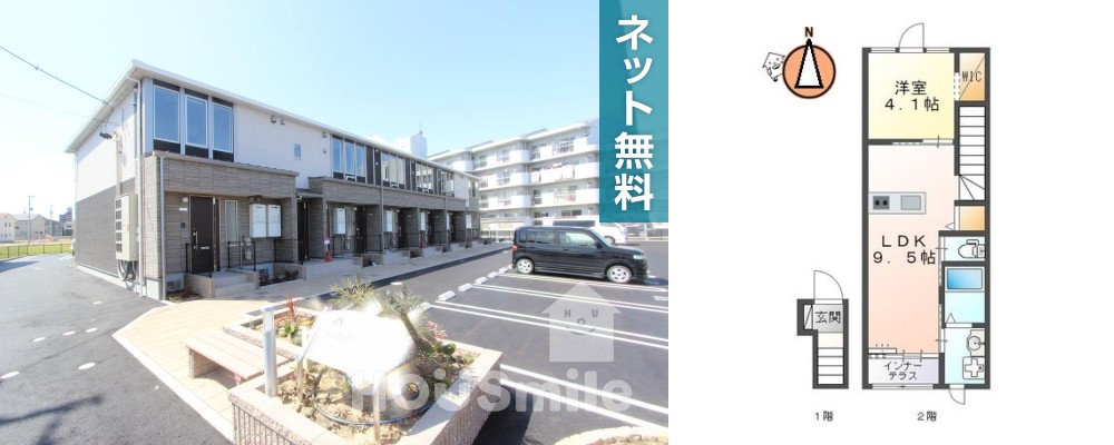 ユニヴァリィII 東吉野B棟 203の外観と間取り図