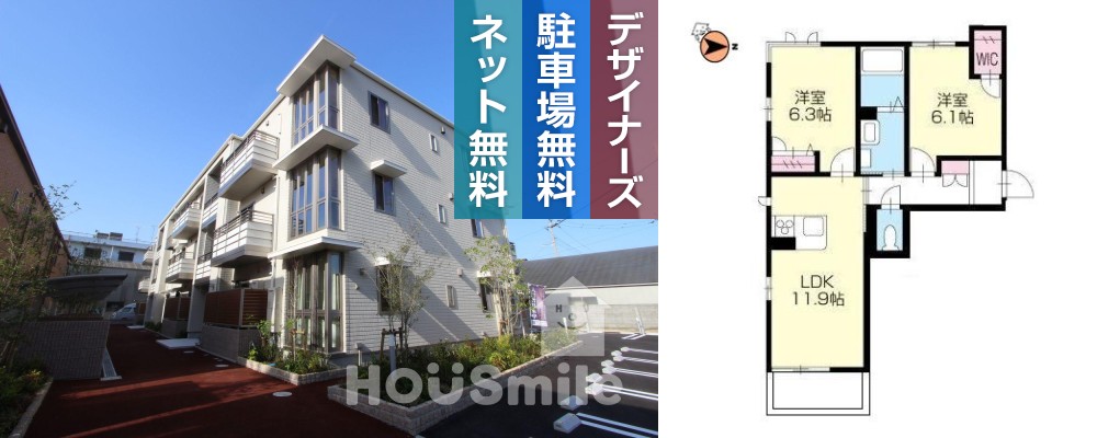 グランドベレオ田宮 201の外観と間取り図