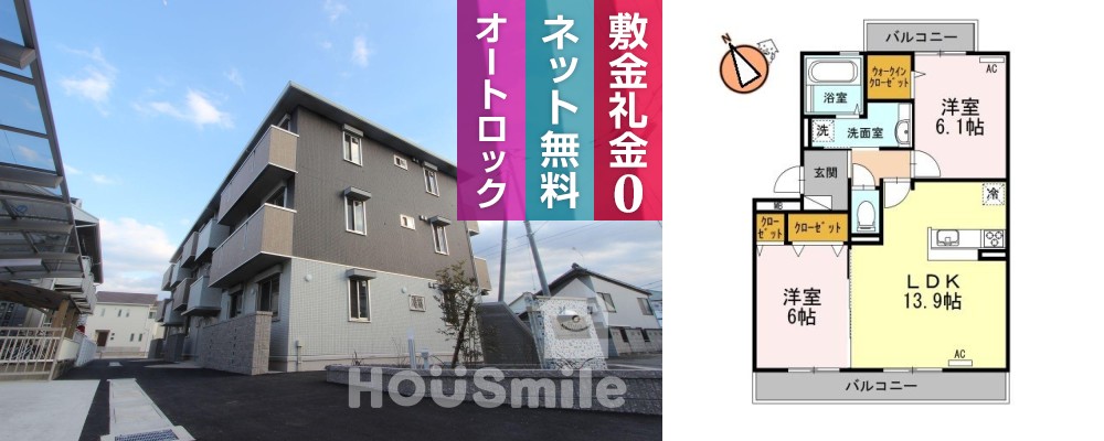 ラフィーナ 302の外観と間取り図