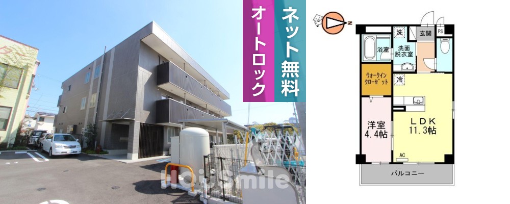 セレーナ沖浜 305の外観と間取り図