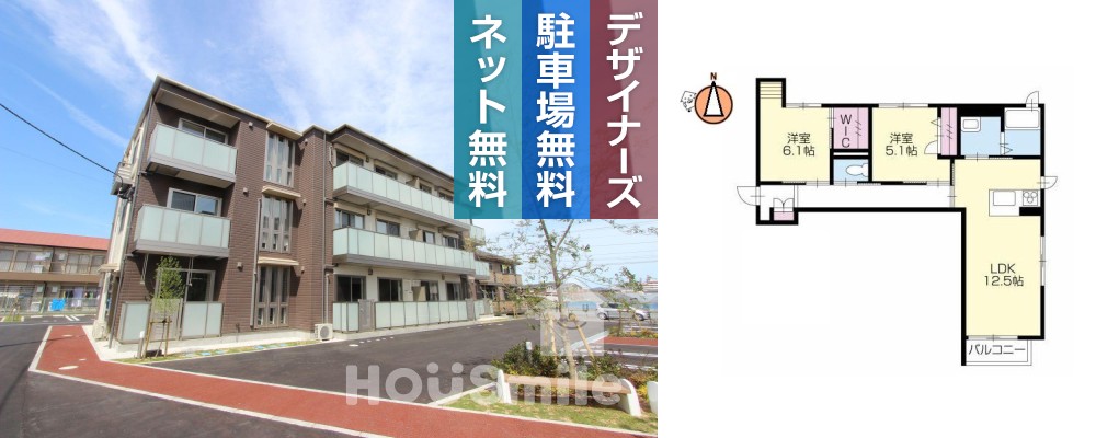 BEREO Comfort Kitashimada A棟 A301の外観と間取り図
