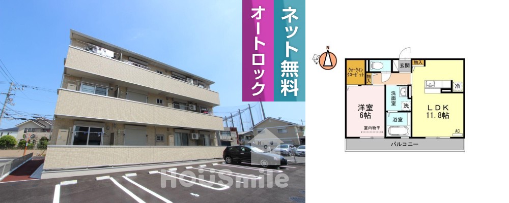 アンソレイエ 202の外観と間取り図