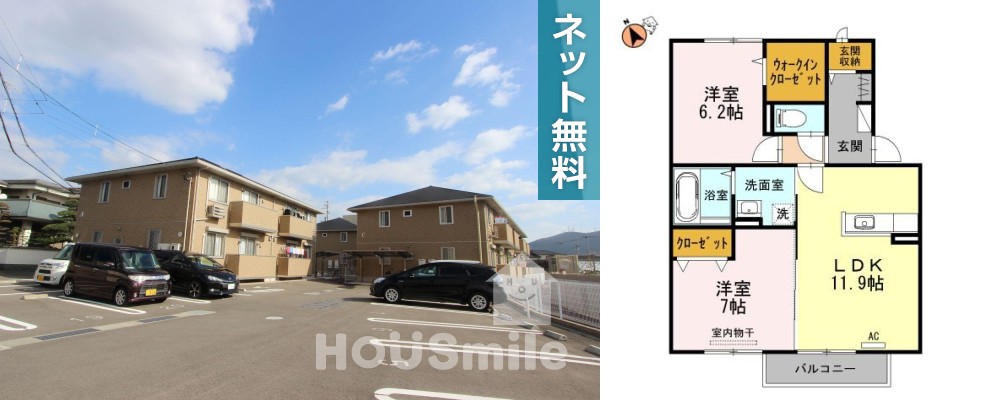レーベンヒルズ C棟 202の外観と間取り図