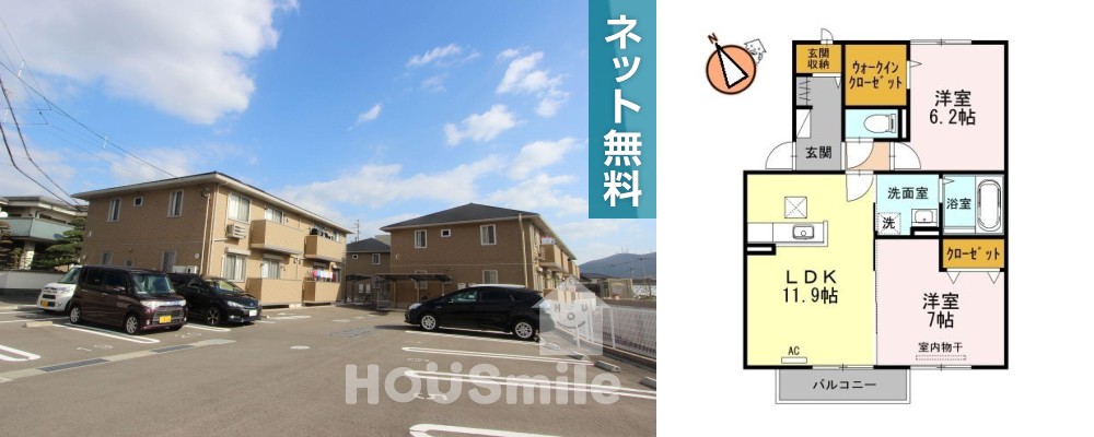 レーベンヒルズ C棟 203の外観と間取り図