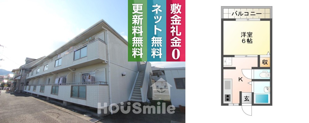 南島田町 アパート 1K 205の外観と間取り図