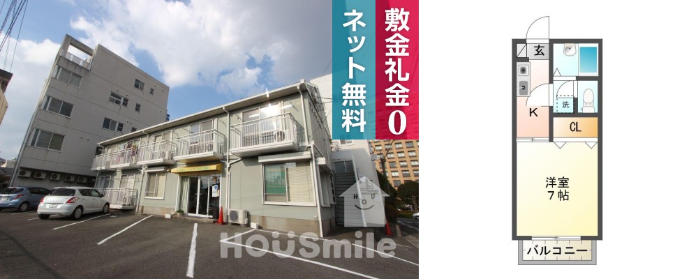 昭和町 アパート 1K 201の外観と間取り図