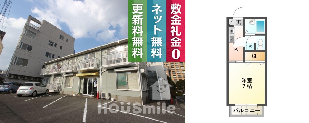 昭和町 アパート 1K 206の外観と間取り図