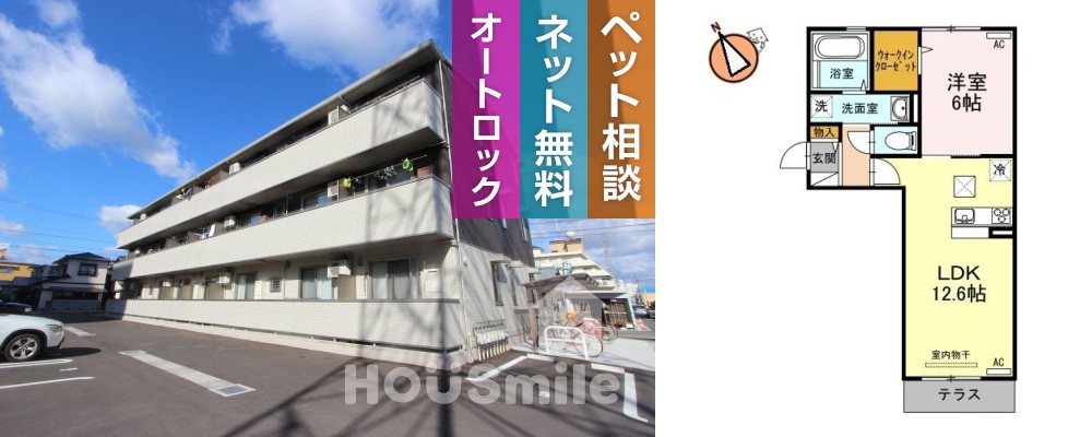 マハナ 105の外観と間取り図