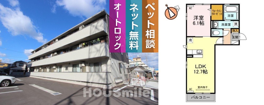 マハナ 307の外観と間取り図