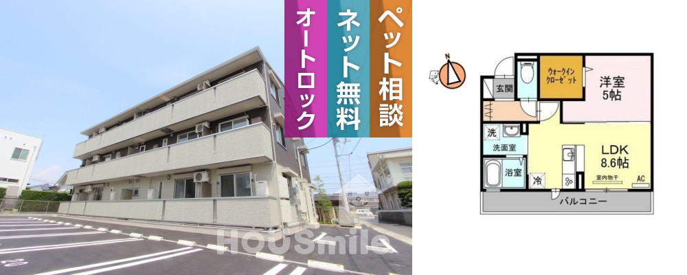 D-room ノトス 102の外観と間取り図