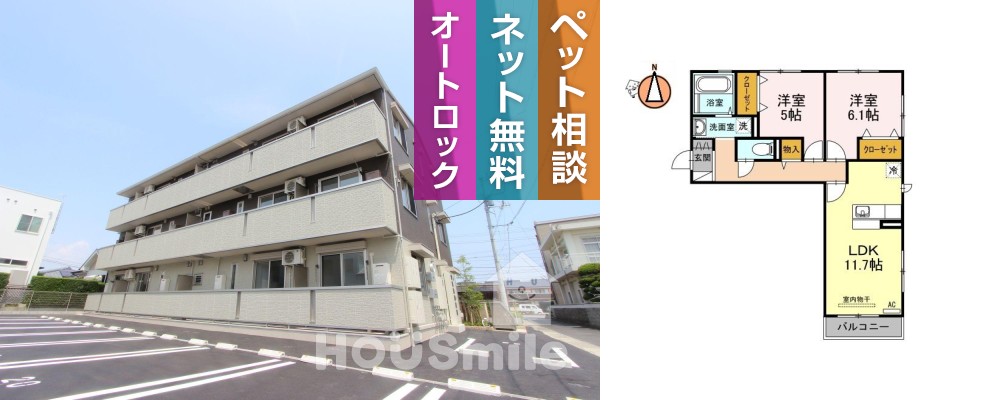 D-room ノトス 301の外観と間取り図