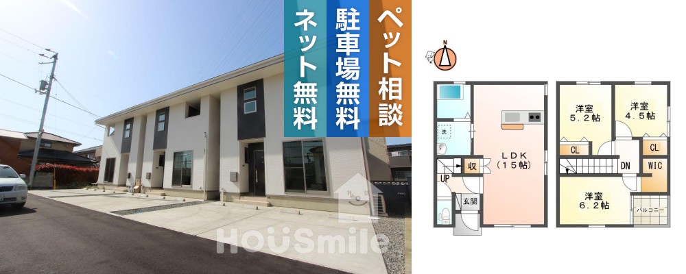 コォーリング春日 A-1の外観と間取り図
