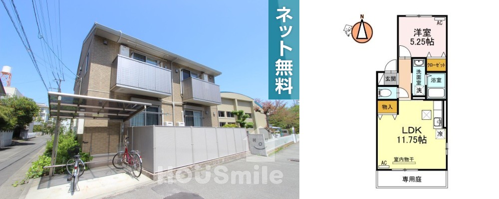 SEEDS WIT 佐古 101の外観と間取り図