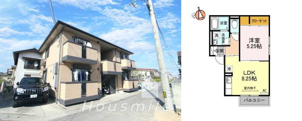 ブランチ田宮 202の外観と間取り図