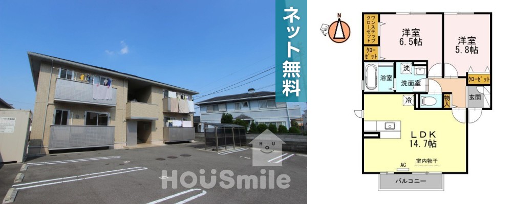 フローラ 101の外観と間取り図