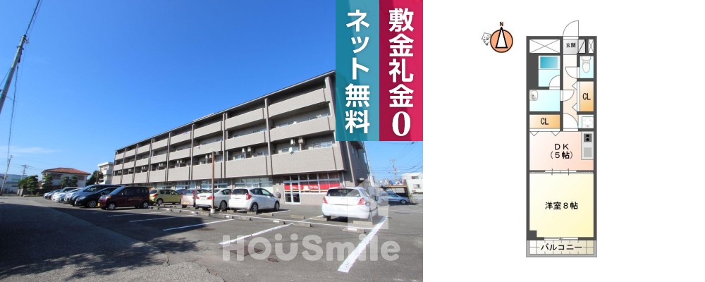 マイム21 214の外観と間取り図