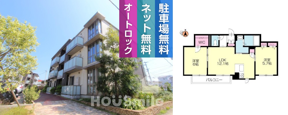 シャーメゾンガーデン福島C棟 202の外観と間取り図