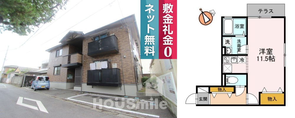 アムール安宅 102の外観と間取り図