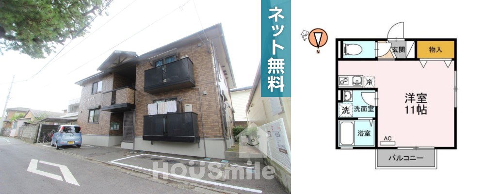 アムール安宅 201の外観と間取り図