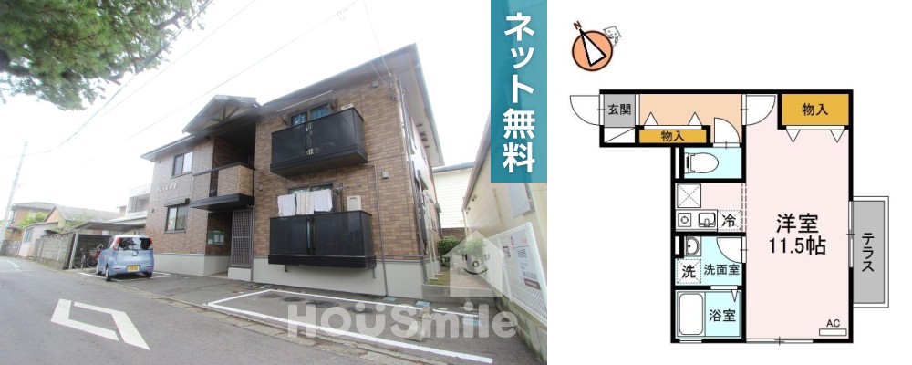アムール安宅 203の外観と間取り図