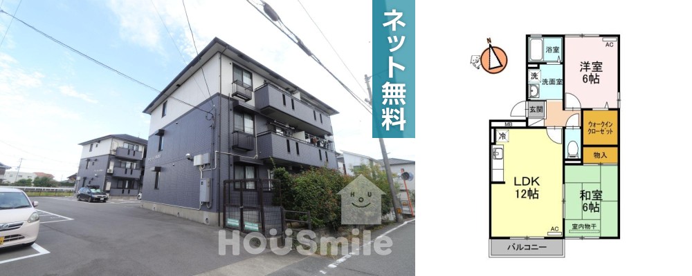 ファミール三軒屋 B301の外観と間取り図