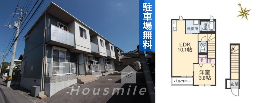 シャーメゾン山城 202の外観と間取り図