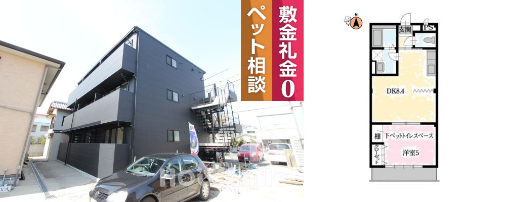 ピースST・レオボルト 302の外観と間取り図