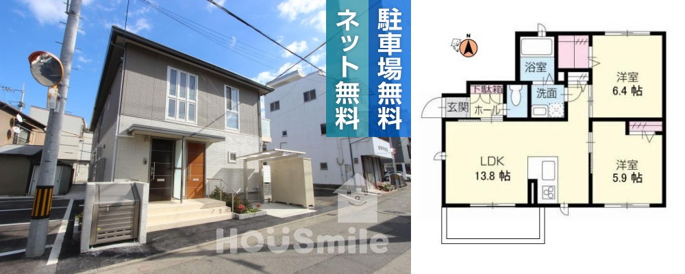 プロヌーブ佐古 101の外観と間取り図