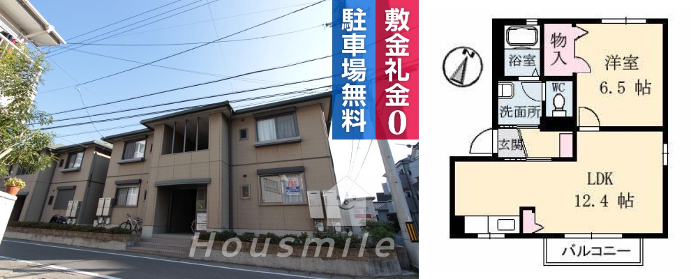 リッシュ良庵 III 207の外観と間取り図