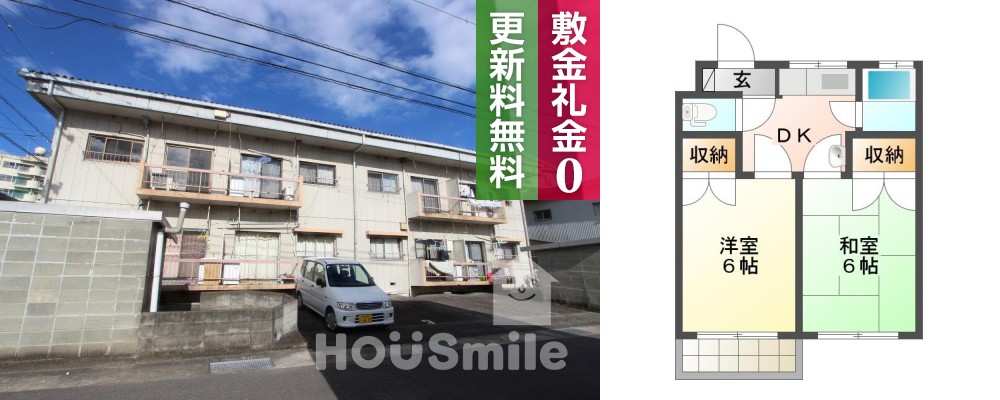 南島田町 アパート 2DK 7号の外観と間取り図