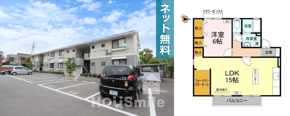 グリーンハイツ田宮 205の外観と間取り図